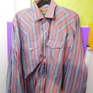 Outlaw Western Wear Pearl Snap Cowboy Long Sleeve Flannel Shirt XLT Workwear